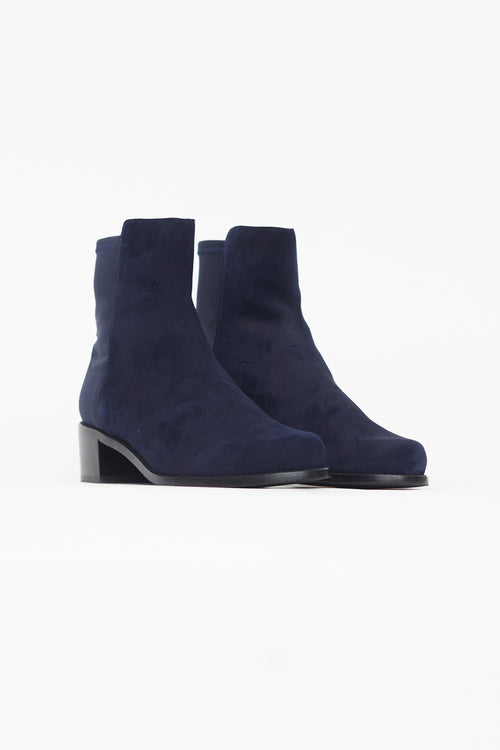 Stuart Weitzman Navy Suede EasyOn Reserve Boot