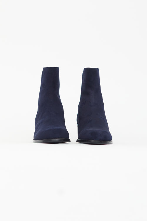 Stuart Weitzman Navy Suede EasyOn Reserve Boot