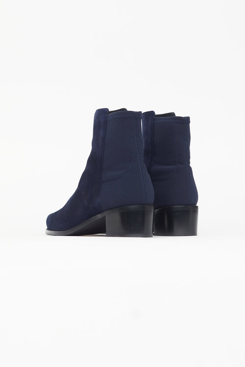 Stuart Weitzman Navy Suede EasyOn Reserve Boot