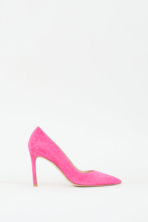 Stuart Weitzman Pink Suede Anny Pump