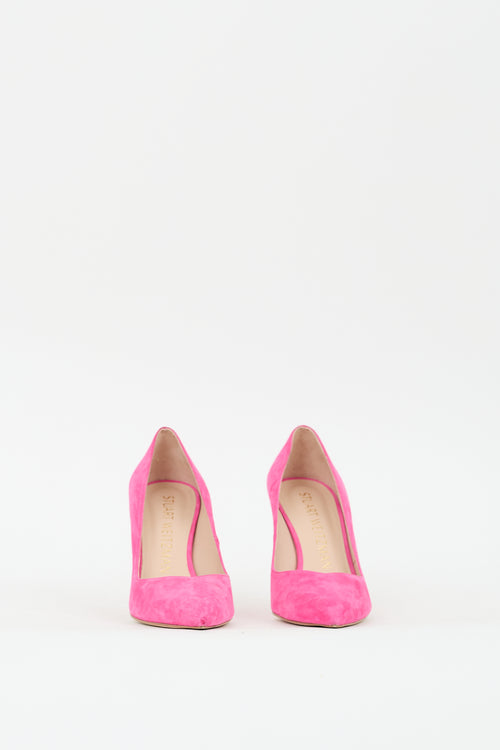 Stuart Weitzman Pink Suede Anny Pump