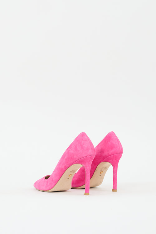 Stuart Weitzman Pink Suede Anny Pump