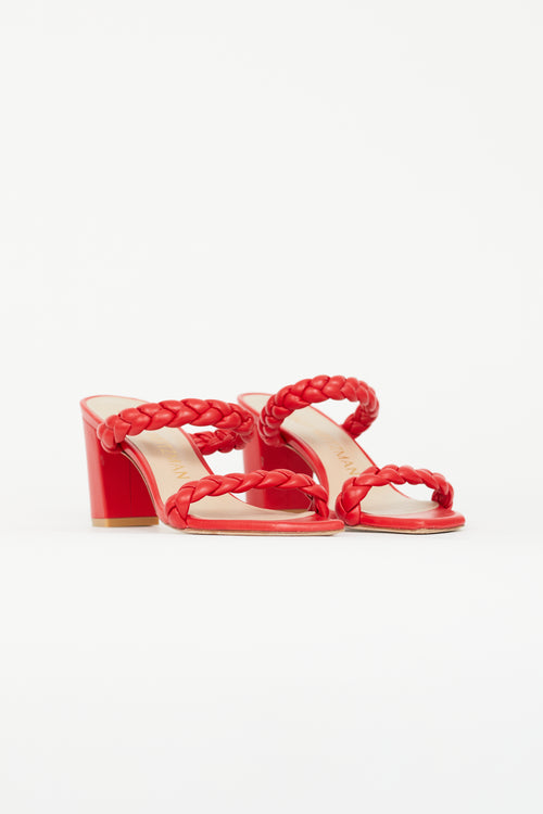 Stuart Weitzman Red Braida Aleena 75 Sandal