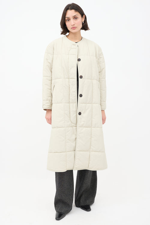 Studio Nicholson Beige Cotton Down Plume Scarf 
Piper Coat