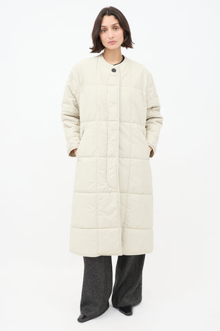 Studio Nicholson Beige Cotton Down Plume Scarf 
Piper Coat