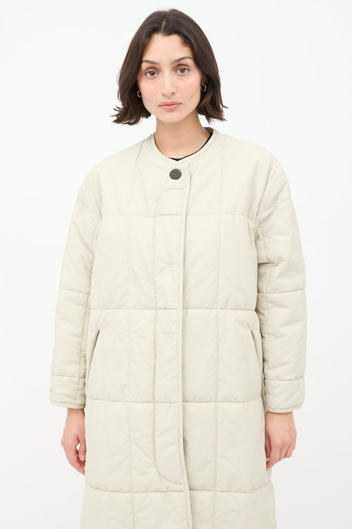 Studio Nicholson Beige Cotton Down Plume Scarf 
Piper Coat