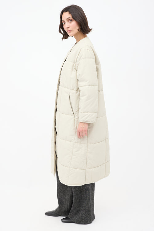 Studio Nicholson Beige Cotton Down Plume Scarf 
Piper Coat