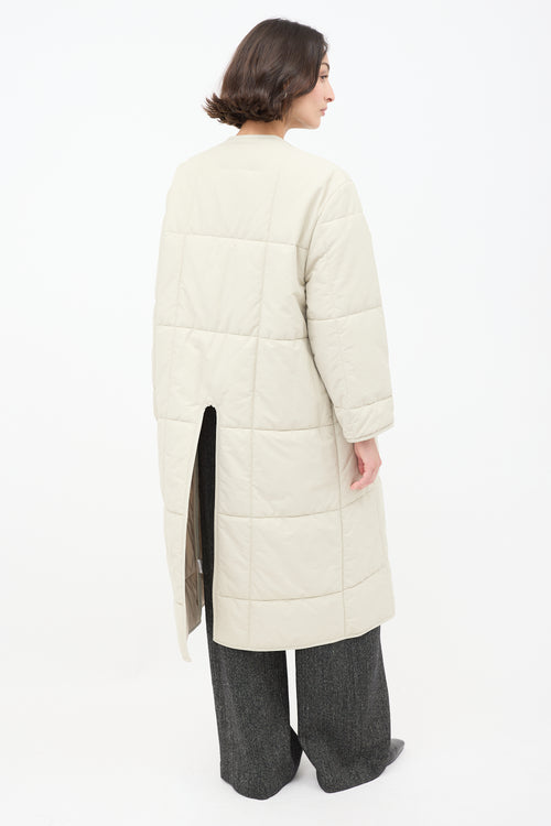 Studio Nicholson Beige Cotton Down Plume Scarf 
Piper Coat