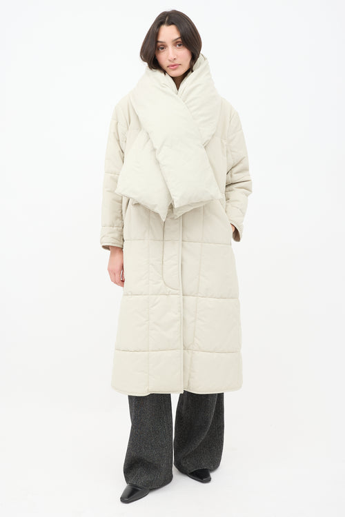 Studio Nicholson Beige Cotton Down Plume Scarf 
Piper Coat