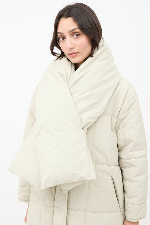 Studio Nicholson Beige Cotton Down Plume Scarf 
Piper Coat