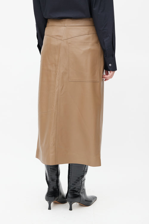 Studio Nicholson Brown Leather Skirt