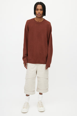 Studio Nicholson Brown Merino Wool Oversized Sweater