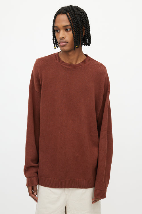 Studio Nicholson Brown Merino Wool Oversized Sweater