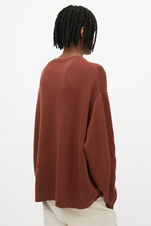 Studio Nicholson Brown Merino Wool Oversized Sweater