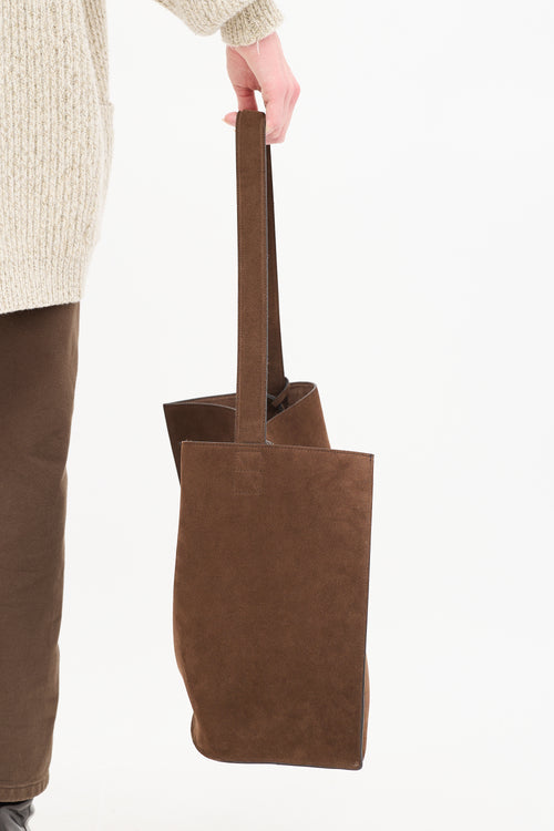 Studio Nicholson Brown Suede Doublet Tote