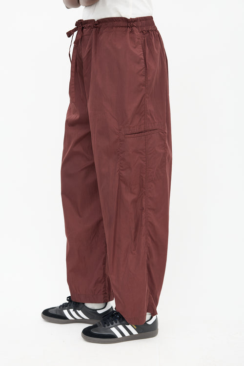 Studio Nicholson Burgundy Nylon Merida Drawstring Trouser