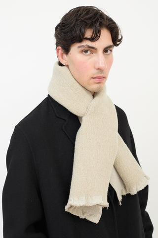 Studio Nicholson Grey 
Beige Wool Double Faced Sofia Scarf