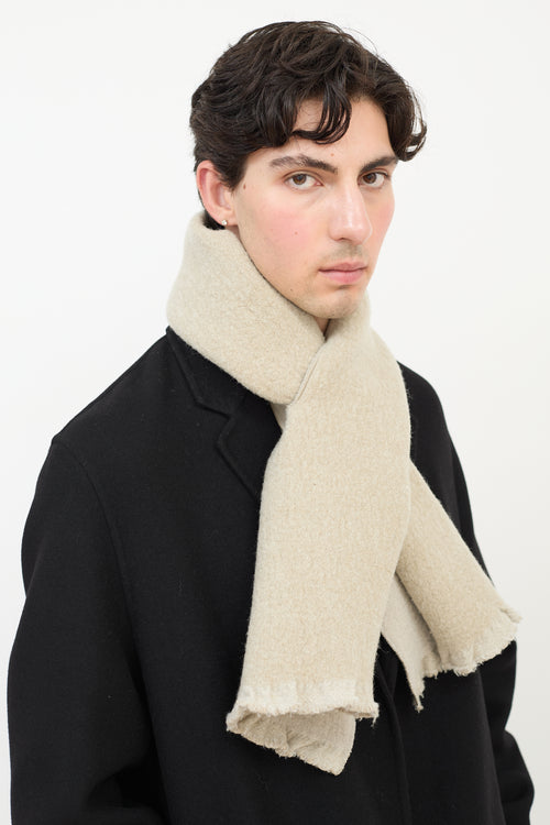 Studio Nicholson Grey 
Beige Wool Double Faced Sofia Scarf