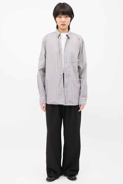 Studio Nicholson Grey Bold Stripe Shirt