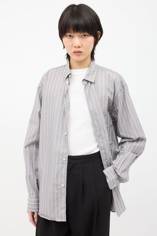 Studio Nicholson Grey Bold Stripe Shirt