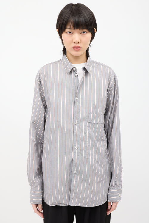 Studio Nicholson Grey Bold Stripe Shirt