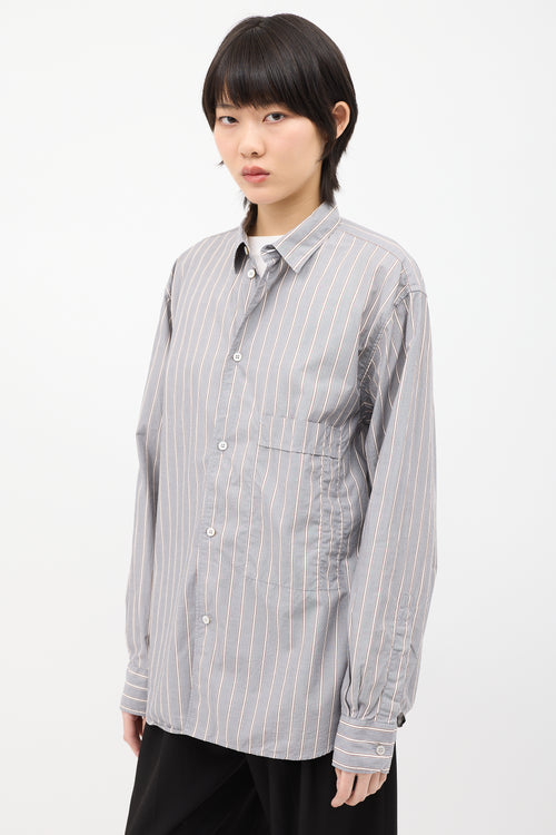 Studio Nicholson Grey Bold Stripe Shirt