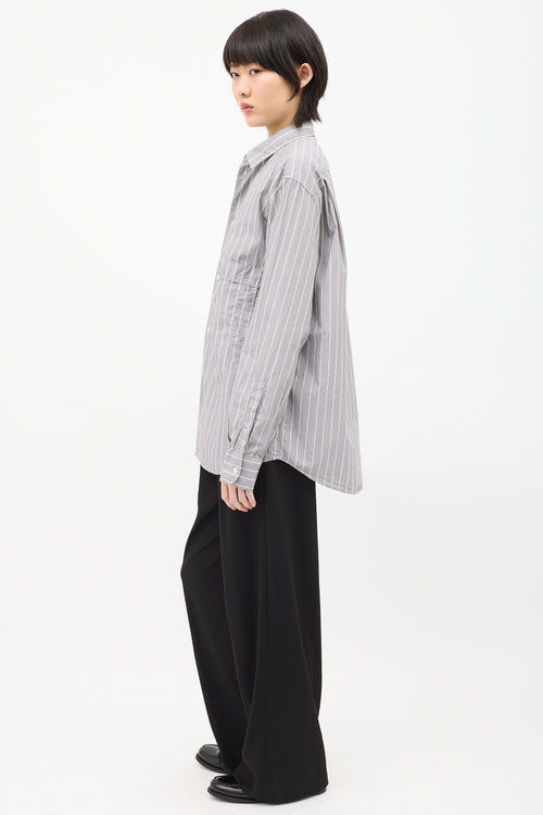 Studio Nicholson Grey Bold Stripe Shirt