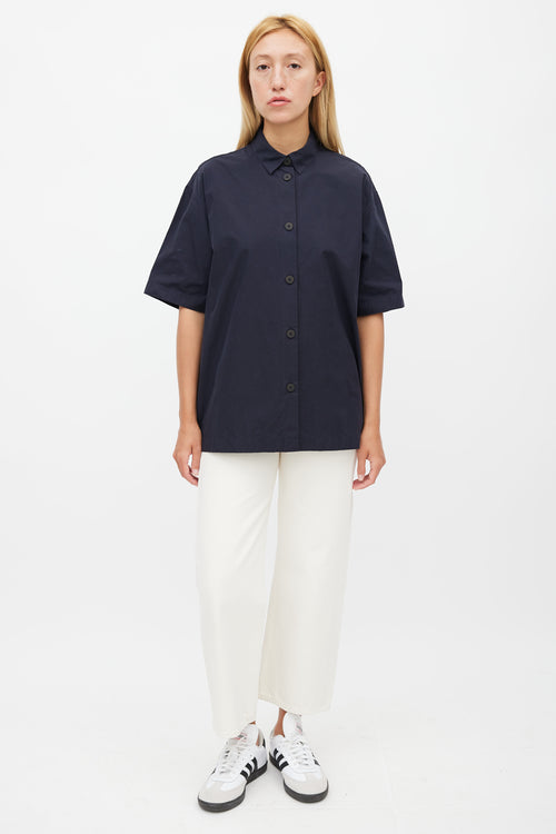 Studio Nicholson Navy Short Sleeve Shirt