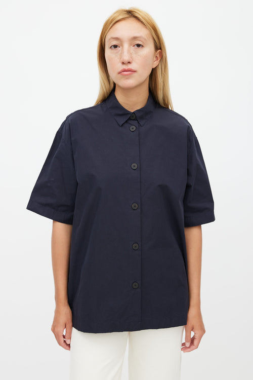 Studio Nicholson Navy Short Sleeve Shirt