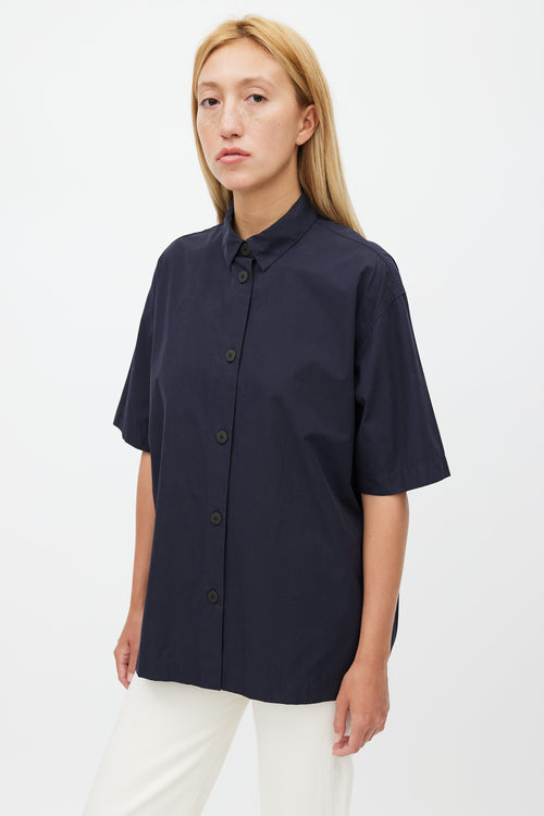 Studio Nicholson Navy Short Sleeve Shirt