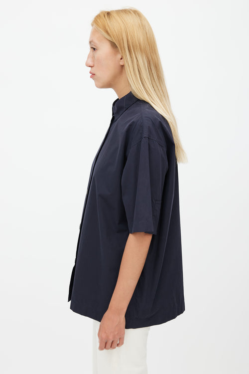 Studio Nicholson Navy Short Sleeve Shirt