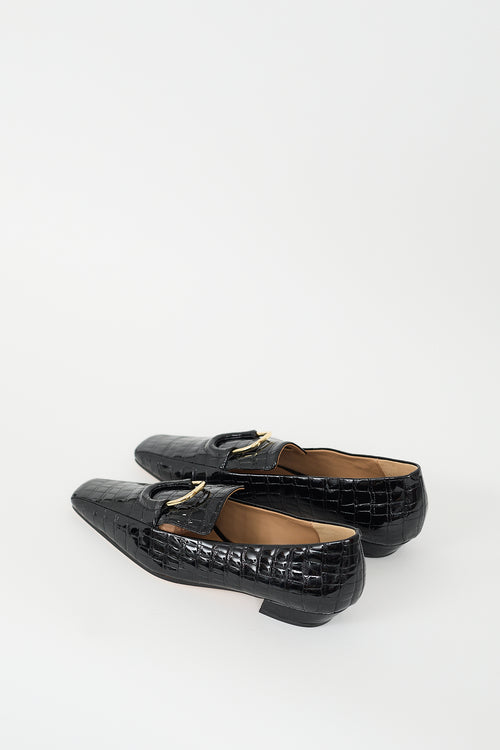 Studio Amelia Black Patent Leather Embossed Austin Loafer