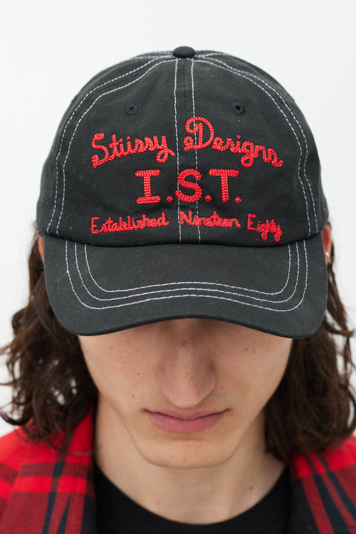 Stüssy Black 
Red IST Embroidered Hat