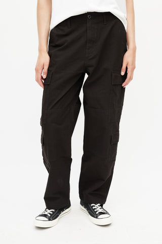 Stüssy Black Ripstop Wide Leg Cargo Pant