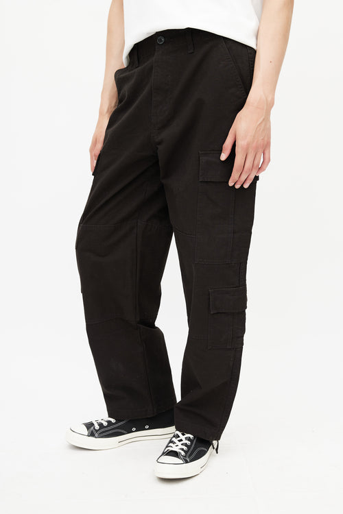 Stüssy Black Ripstop Wide Leg Cargo Pant