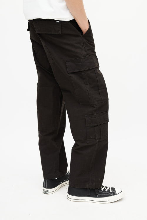 Stüssy Black Ripstop Wide Leg Cargo Pant