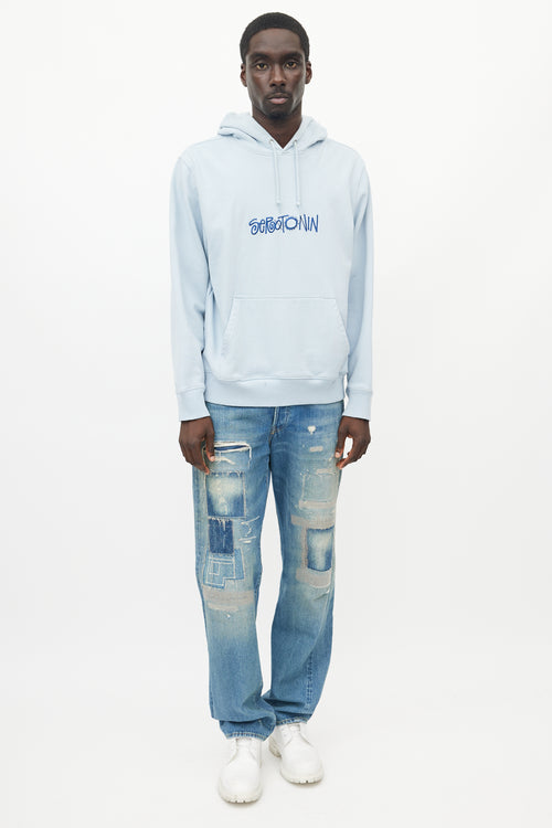 Stüssy Blue Seratonin Embroidered Hoodie