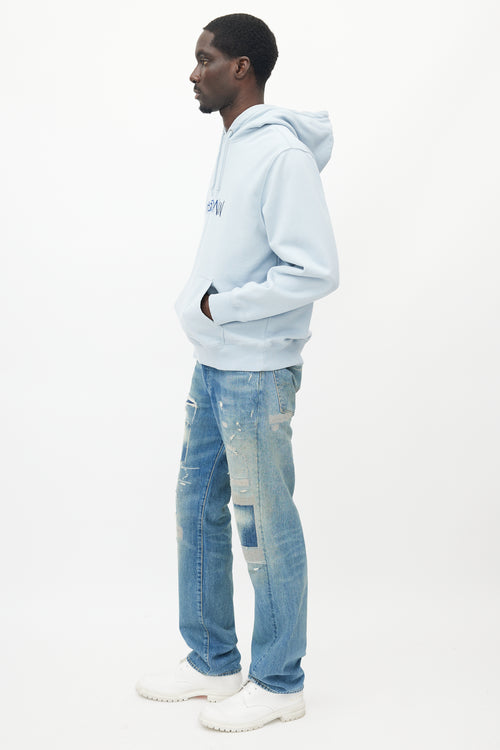 Stüssy Blue Seratonin Embroidered Hoodie