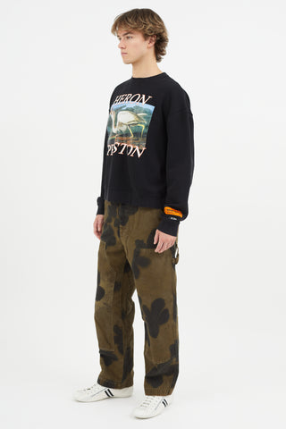 Stüssy Brown 
Black Floral Carpenter Pant