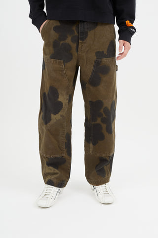 Stüssy Brown 
Black Floral Carpenter Pant