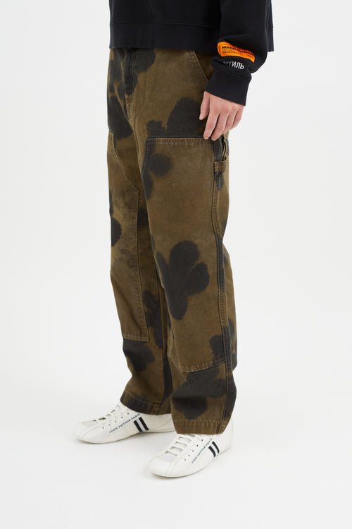 Stüssy Brown 
Black Floral Carpenter Pant