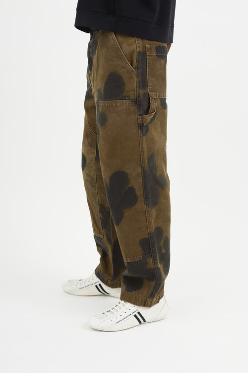 Stüssy Brown 
Black Floral Carpenter Pant