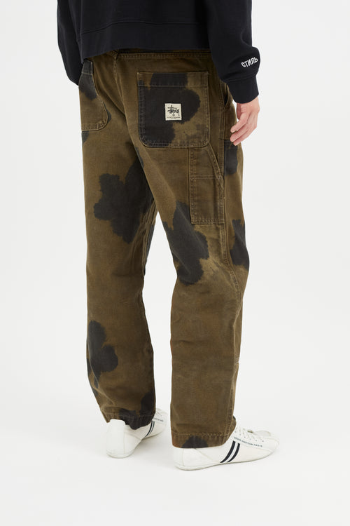 Stüssy Brown 
Black Floral Carpenter Pant