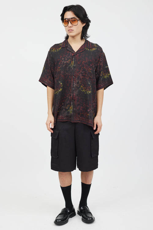 Dries Van Noten X Stussy Black 
Red Foulard Shirt