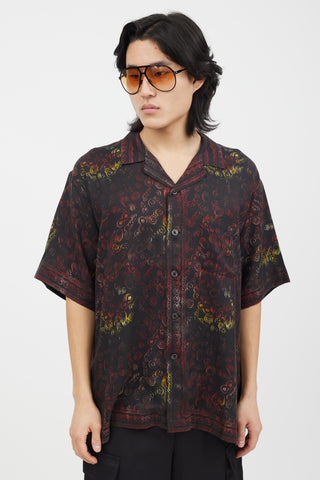 Dries Van Noten X Stussy Black 
Red Foulard Shirt