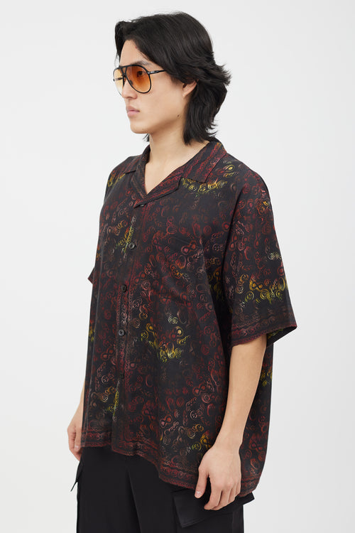 Dries Van Noten X Stussy Black 
Red Foulard Shirt