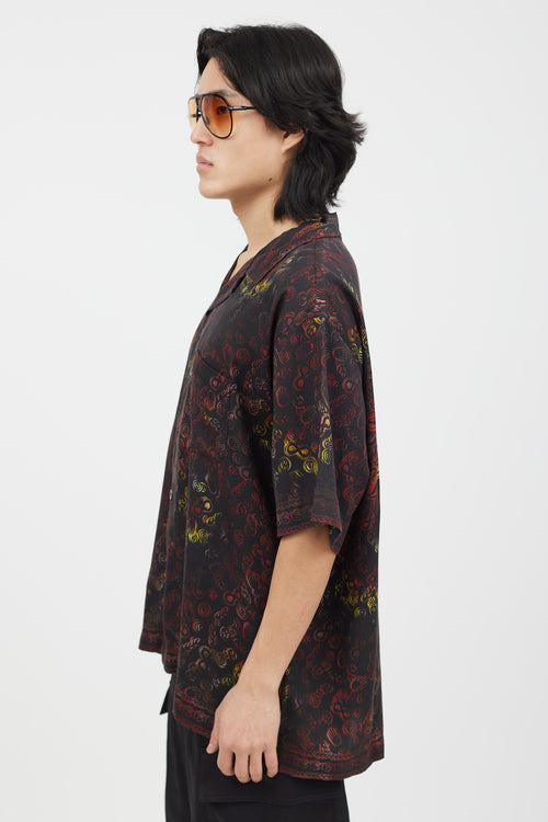 Dries Van Noten X Stussy Black 
Red Foulard Shirt