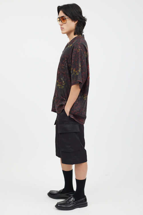 Dries Van Noten X Stussy Black 
Red Foulard Shirt