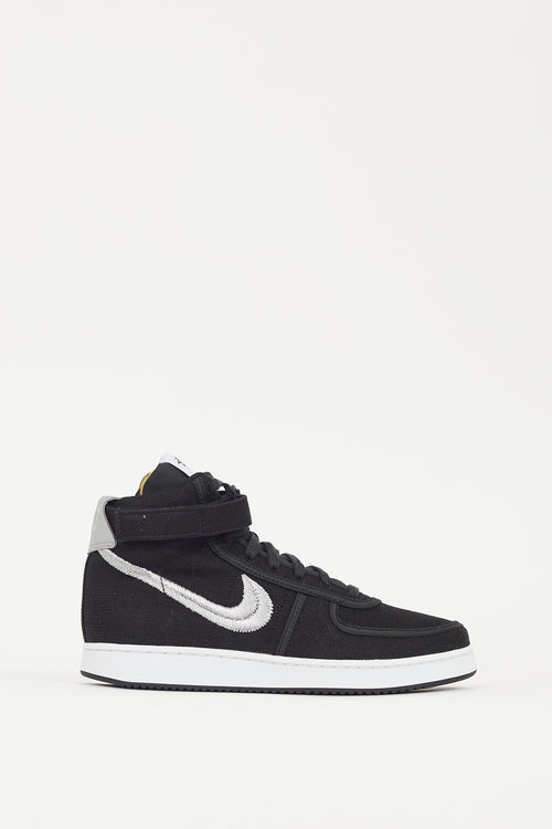 Nike X Stussy Black 
Silver Vandal SP Sneaker