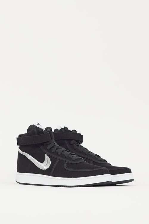 Nike X Stussy Black 
Silver Vandal SP Sneaker